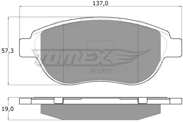 TOMEX BRAKES Комплект тормозных колодок, дисковый тормоз TX 13-42